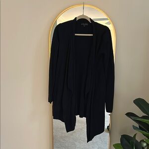 Black Open Front Cardigan Sweater